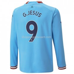 Maillot de Foot Manchester City G.Jesus 9 Domicile 2022-2023 Manche Longue