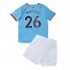 Maillot de Foot Manchester City Mahrez 26 Enfant Domicile 2022-2023 Manche Courte