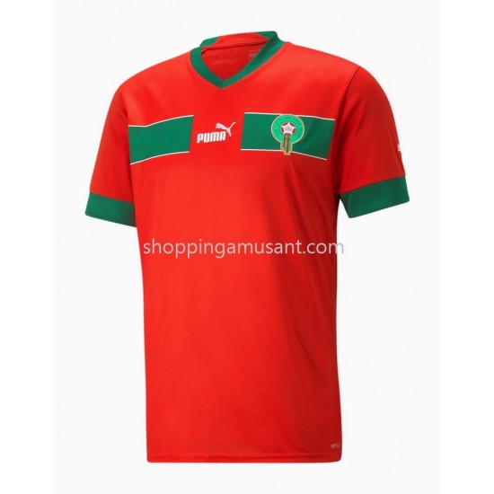 Maillot de Foot Maroc Domicile Coupe du Monde 2022 Manche Courte