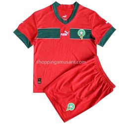 Maillot de Foot Maroc Enfant Domicile Coupe du Monde 2022 Manche Courte