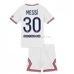 Maillot de Foot Paris Saint-Germain Lionel Messi 30 Enfant 4ème 2021-2022 Manche Courte