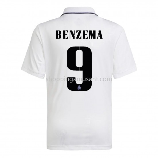 Maillot de Foot Real Madrid Benzema 9 Domicile 2022-2023 Manche Courte