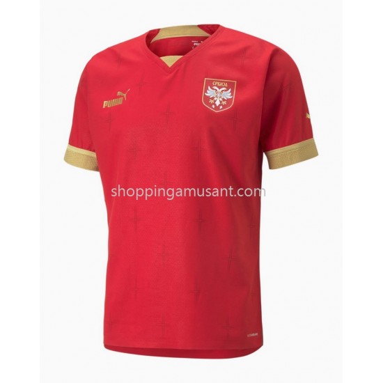 Maillot de Foot Serbie Domicile Coupe du Monde 2022 Manche Courte