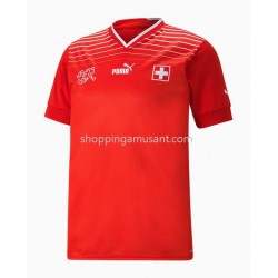 Maillot de Foot Suisse Domicile Coupe du Monde 2022 Manche Courte