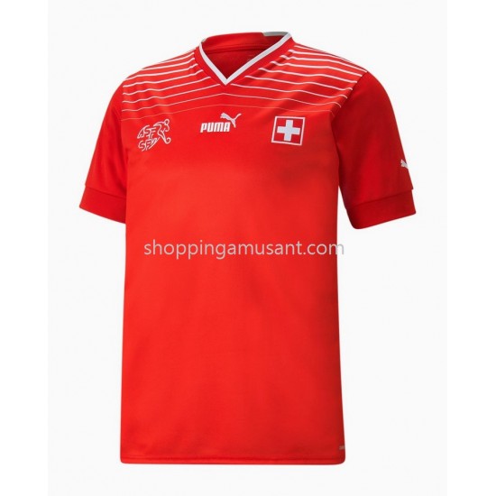 Maillot de Foot Suisse Domicile Coupe du Monde 2022 Manche Courte