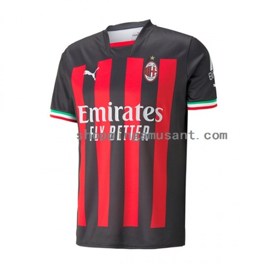 Maillot de Foot AC Milan Homme Domicile 2022-2023 Manche Courte