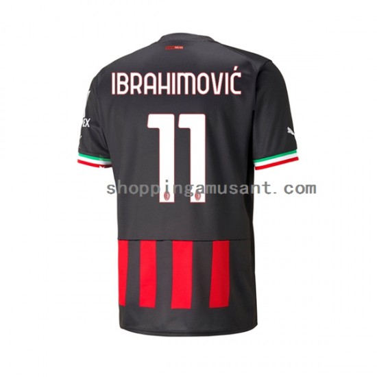 Maillot de Foot AC Milan Ibrahimović Zlatan 11 Homme Domicile 2022-2023 Manche Courte