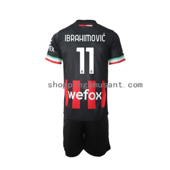 Maillot de Foot AC Milan Ibrahimović Zlatan 11 Enfant Domicile 2022-2023 Manche Courte