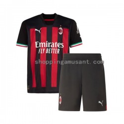 Maillot de Foot AC Milan Enfant Domicile 2022-2023 Manche Courte