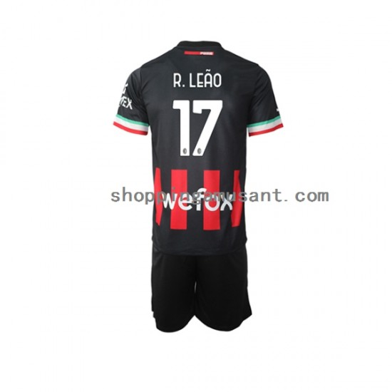 Maillot de Foot AC Milan Rafael Leao 17 Enfant Domicile 2022-2023 Manche Courte