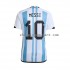 Maillot de Foot Argentine Lionel Messi 10 Homme Domicile Coupe du Monde 2022 Manche Courte