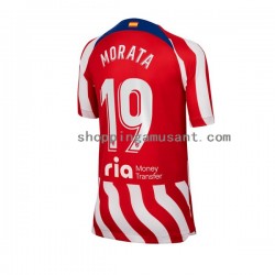 Maillot de Foot Atlético Madrid Alvaro Morata 19 Homme Domicile 2022-2023 Manche Courte