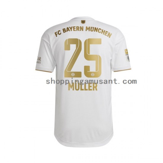 Maillot de Foot Bayern Munich Thomas Muller 25 Homme Extérieur 2022-2023 Manche Courte