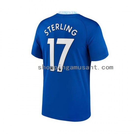 Maillot de Foot Chelsea Raheem Sterling 17 Homme Domicile 2022-2023 Manche Courte