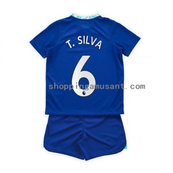 Maillot de Foot Chelsea T. Silva 6 Enfant Domicile 2022-2023 Manche Courte