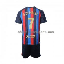 Maillot de Foot FC Barcelone Ousmane Dembele 7 Enfant Domicile 2022-2023 Manche Courte