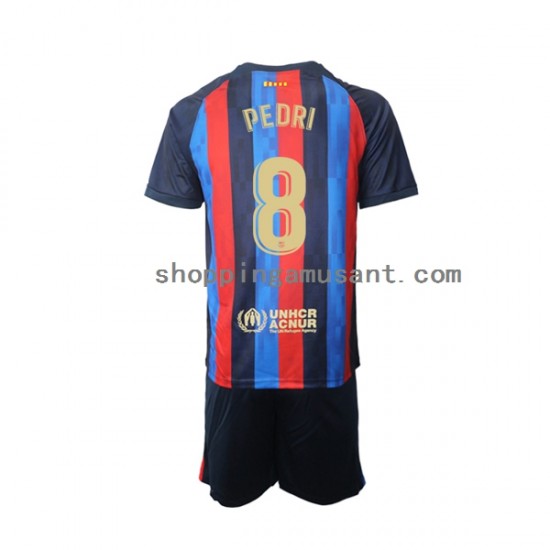 Maillot de Foot FC Barcelone Pedri 8 Enfant Domicile 2022-2023 Manche Courte