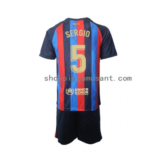Maillot de Foot FC Barcelone Sergio Busquets 5 Enfant Domicile 2022-2023 Manche Courte