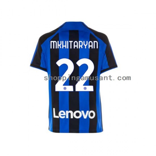 Maillot de Foot Inter Milan Henrikh Mkhitaryan 22 Homme Domicile 2022-2023 Manche Courte