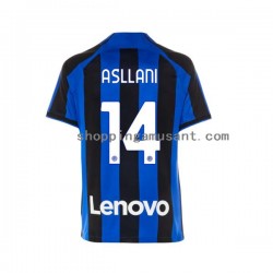 Maillot de Foot Inter Milan Kristjan Asllani 14 Homme Domicile 2022-2023 Manche Courte