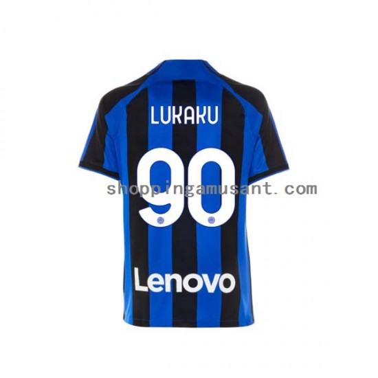 Maillot de Foot Inter Milan Romelu Lukaku 90 Homme Domicile 2022-2023 Manche Courte