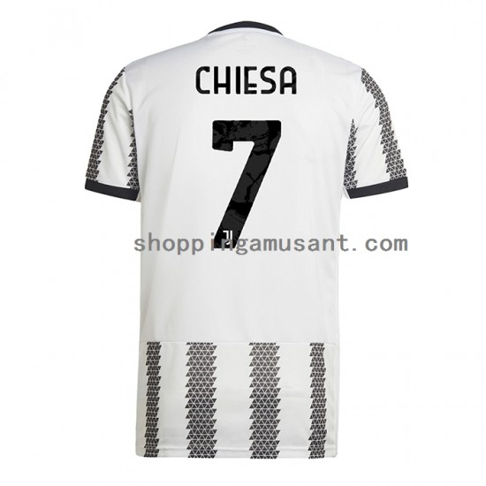 Maillot de Foot Juventus Chiesa 7 Homme Domicile 2022-2023 Manche Courte