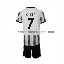 Maillot de Foot Juventus Chiesa 7 Enfant Domicile 2022-2023 Manche Courte