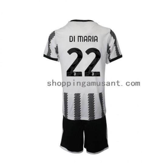 Maillot de Foot Juventus Di Maria 22 Enfant Domicile 2022-2023 Manche Courte