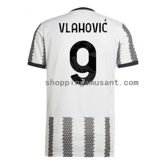 Maillot de Foot Juventus Vlahovic 9 Homme Domicile 2022-2023 Manche Courte