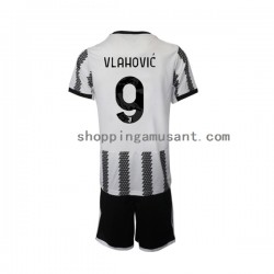 Maillot de Foot Juventus Vlahovic 9 Enfant Domicile 2022-2023 Manche Courte