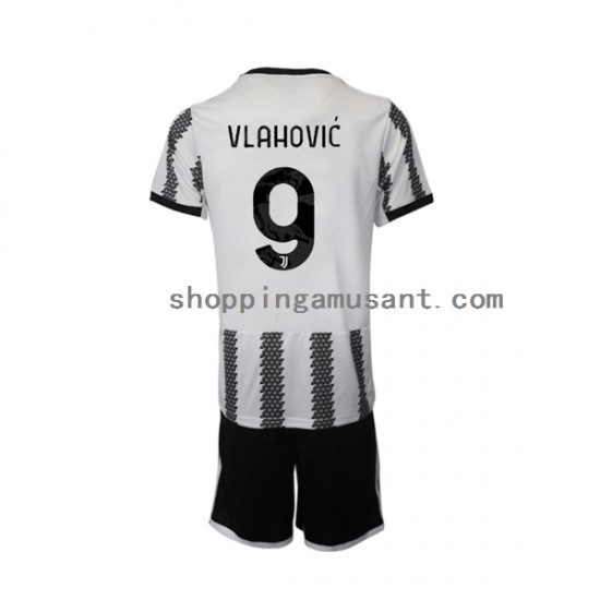 Maillot de Foot Juventus Vlahovic 9 Enfant Domicile 2022-2023 Manche Courte