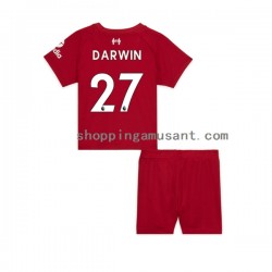 Maillot de Foot Liverpool Darwin Nunez 27 Enfant Domicile 2022-2023 Manche Courte