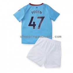 Maillot de Foot Manchester City Foden 47 Enfant Domicile 2022-2023 Manche Courte