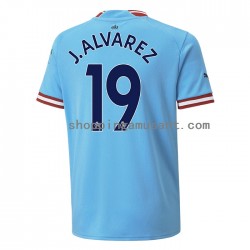 Maillot de Foot Manchester City J. ALVAREZ 19 Homme Domicile 2022-2023 Manche Courte