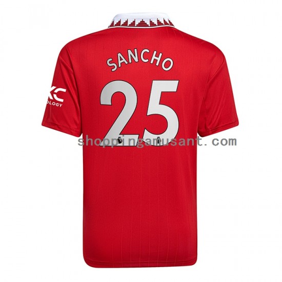 Maillot de Foot Manchester United Jadon Sancho 25 Homme Domicile 2022-2023 Manche Courte