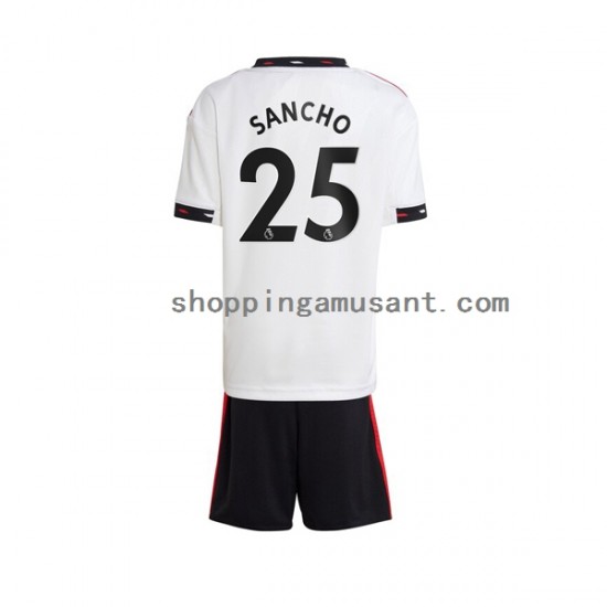 Maillot de Foot Manchester United Jadon Sancho 25 Homme Enfant Extérieur 2022-2023 Manche Courte