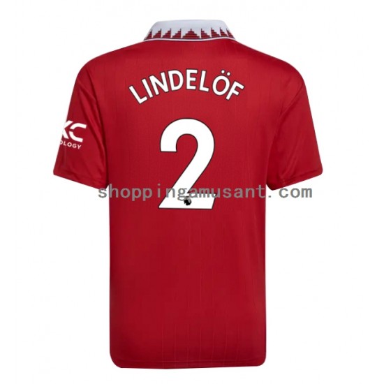 Maillot de Foot Manchester United Victor Lindelof 2 Homme Domicile 2022-2023 Manche Courte