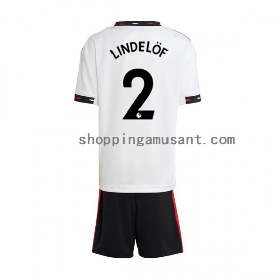 Maillot de Foot Manchester United Victor Lindelof 2 Enfant Extérieur 2022-2023 Manche Courte