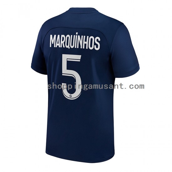 Maillot de Foot Paris Saint-Germain Marquinhos 5 Homme Domicile 2022-2023 Manche Courte