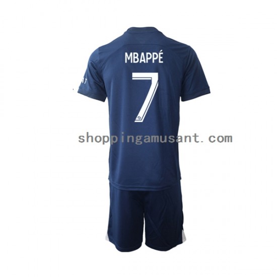 Maillot de Foot Paris Saint-Germain Mbappé 7 Enfant Domicile 2022-2023 Manche Courte