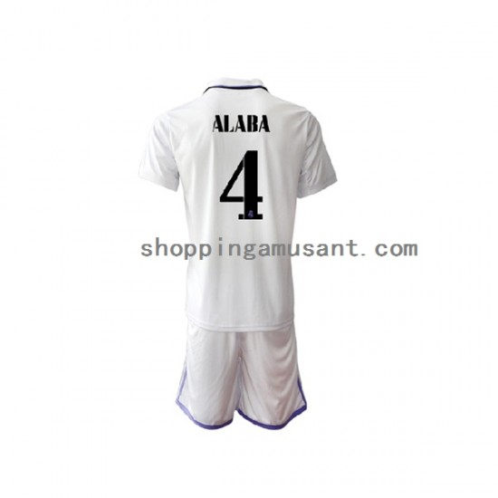 Maillot de Foot Real Madrid David Alaba 4 Enfant Domicile 2022-2023 Manche Courte