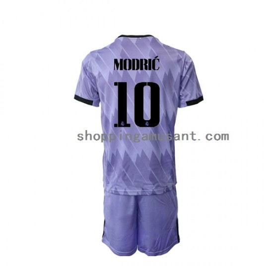 Maillot de Foot Real Madrid Modrić Luka 10 Enfant Extérieur 2022-2023 Manche Courte