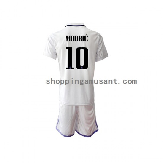 Maillot de Foot Real Madrid Modrić Luka 10 Enfant Domicile 2022-2023 Manche Courte