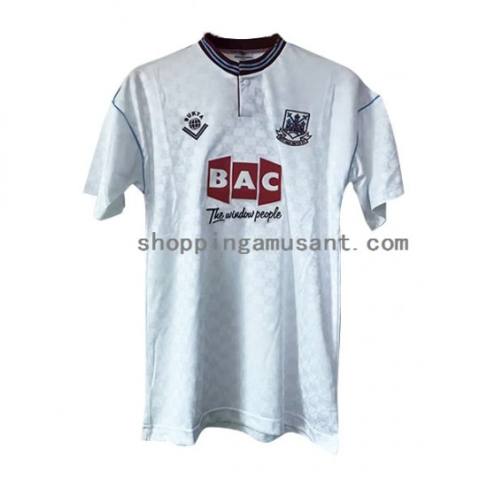 Maillot de Foot West Ham United Rétro Homme Extérieur 1989-1990 Manche Courte