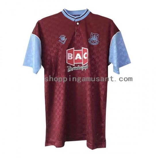 Maillot de Foot West Ham United Rétro Homme Domicile 1989-1990 Manche Courte