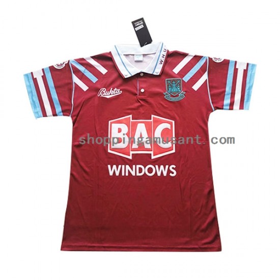 Maillot de Foot West Ham United Rétro Homme Domicile 1991-1992 Manche Courte