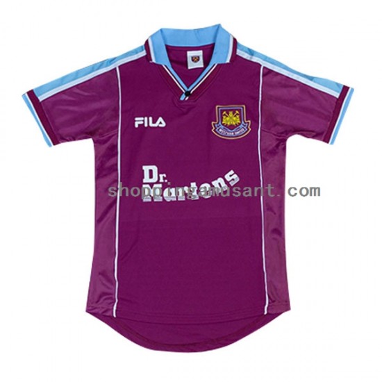 Maillot de Foot West Ham United Rétro Homme Domicile 1999-2001 Manche Courte