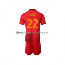 Maillot de Foot AS Rome Nicolo Zaniolo 22 Enfant Domicile 2022-2023 Manche Courte