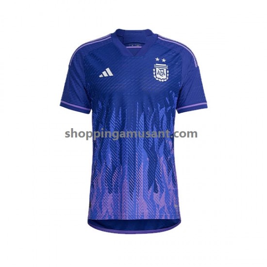 Maillot de Foot Argentine Homme Extérieur Coupe du Monde 2022 Manche Courte