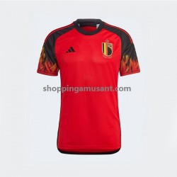 Maillot de Foot Belgique Homme Domicile Coupe du Monde 2022 Manche Courte